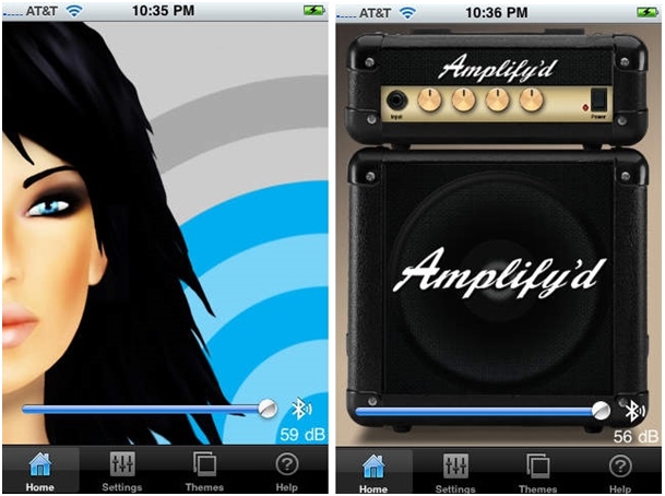 Dwa screenshoty aplikacji Amplify’d