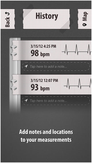 Screenshot pokazujący dziłanie aplikacji Kardiograf