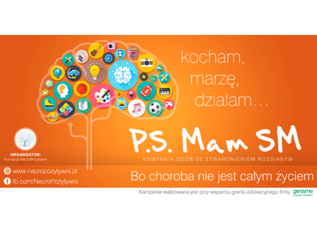 pomarańczowa grafika do kampanii PS. Mam SM.