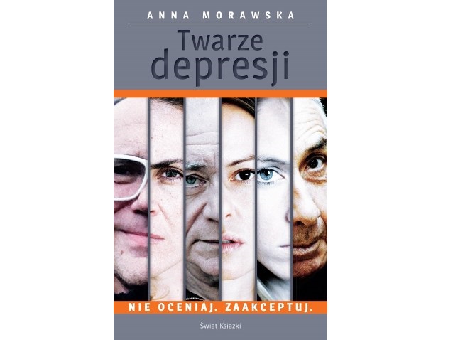 okładka książki Twarze depresji - pokazane pół twarzy bohaterów książki