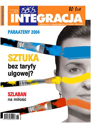 Na okładce Integracji twarz kobiety malowana na różne kolory pędzlami