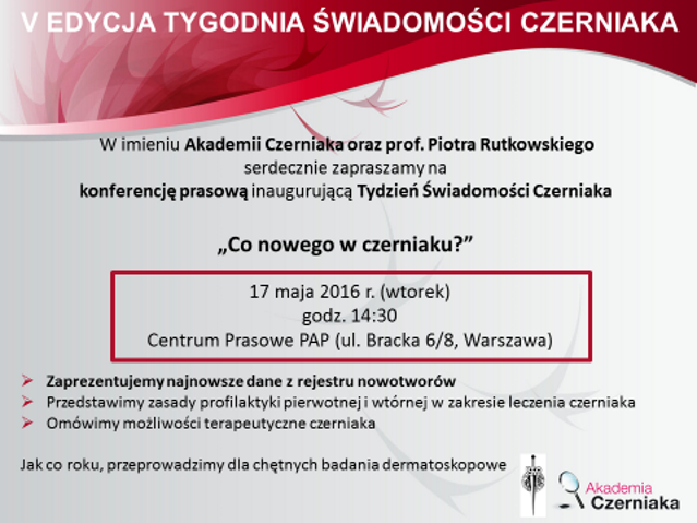 plakat informujący o konferencji nt. czerniaka