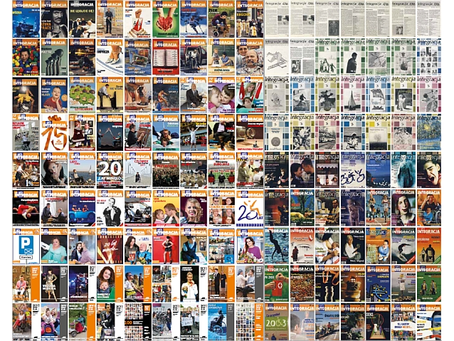 Różne okładki niemal 150 magazynów Integracja