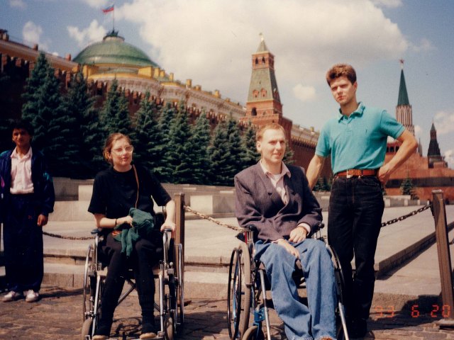Piotr Pawłowski ze Zbigniewem Grabowskim na pl. Czerwonym w Moskwie