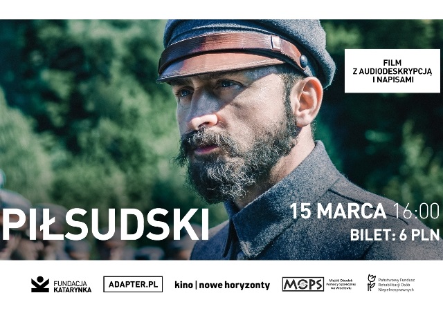 kadr z filmu Piłsudski - zbliżenie na głównego bohatera