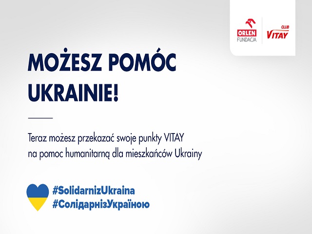 Baner Orlenu z napisem I Ty możesz pomóc Ukrainie