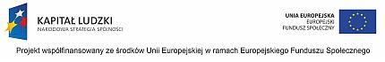 Loga od lewej: Kapitał Ludzki Narodowa Strategia Spójności oraz Unia Europejska Europejski Fundusz Społeczny