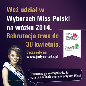 Plakat drugiej edycji wyborów Miss Polski na wózku