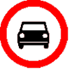 Znak zakazu wjazdu pojazdów silnikowych z wyjątkiem motocykli jednośladowych