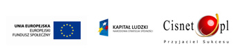 Logotypy: UE, Kapital Ludzki, Cisnet.pl