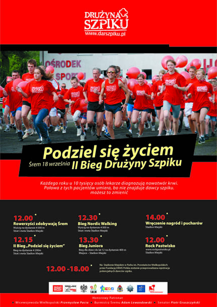 Plakat II Biegu Drużyny Szpiku