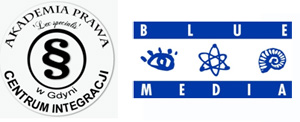 Logotypy: Akademia Prawa Lex Specialis w Centrum Integracja w Gdyni, Blue Media