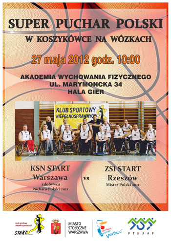 Plakat: mecz o Super Puchar w Koszykówce na Wózkach