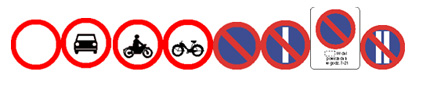Znaki drogowe, do których moga nie stosować się osoby niepełnosprawne posiadające Kartę parkingową