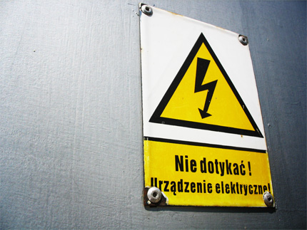 Znak ostrzegawczy: urządzenie elektryczne